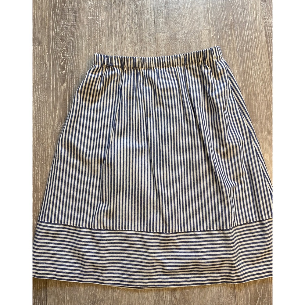 J. Crew pull-on blue/white stripe skirt size small